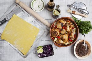 Food and ingredients ready to be turned into a main meal