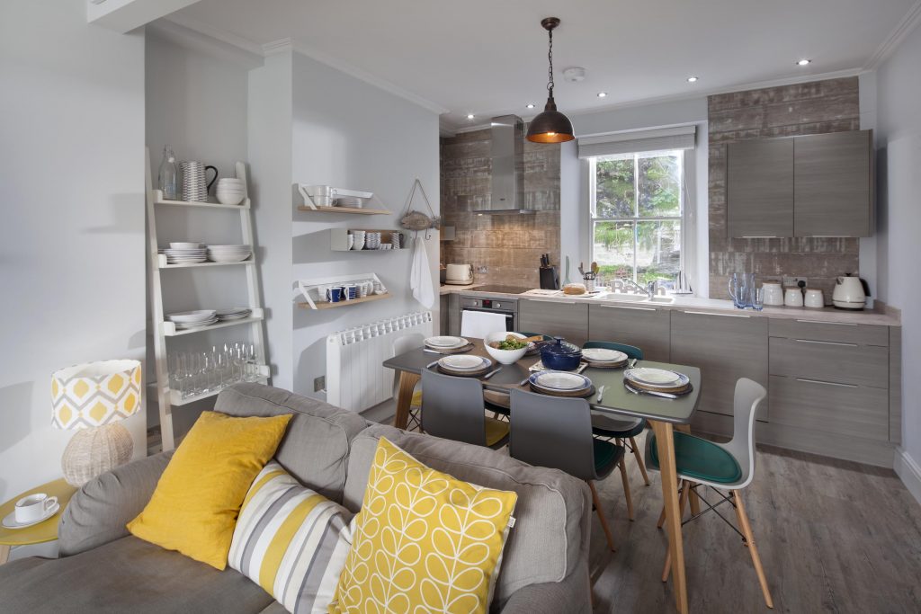 Shot of the living area at Gwel Teg Holiday Homes