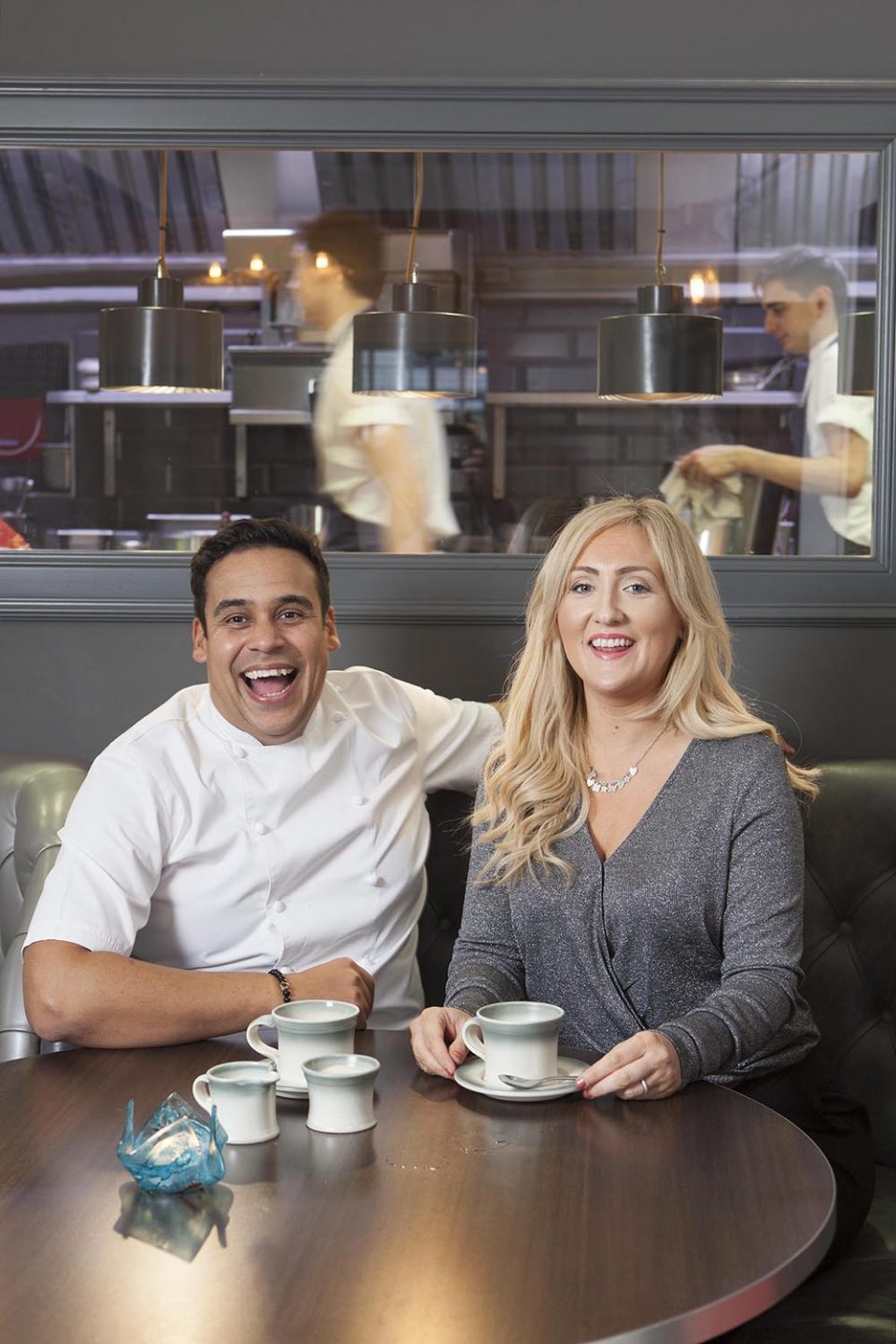 Paul and Emma Ainsworth No.6 Padstow restaurant interiors food portraits for Caterer Magazine