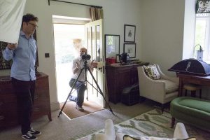 Photographers in Cornwall on set of a holiday cottage