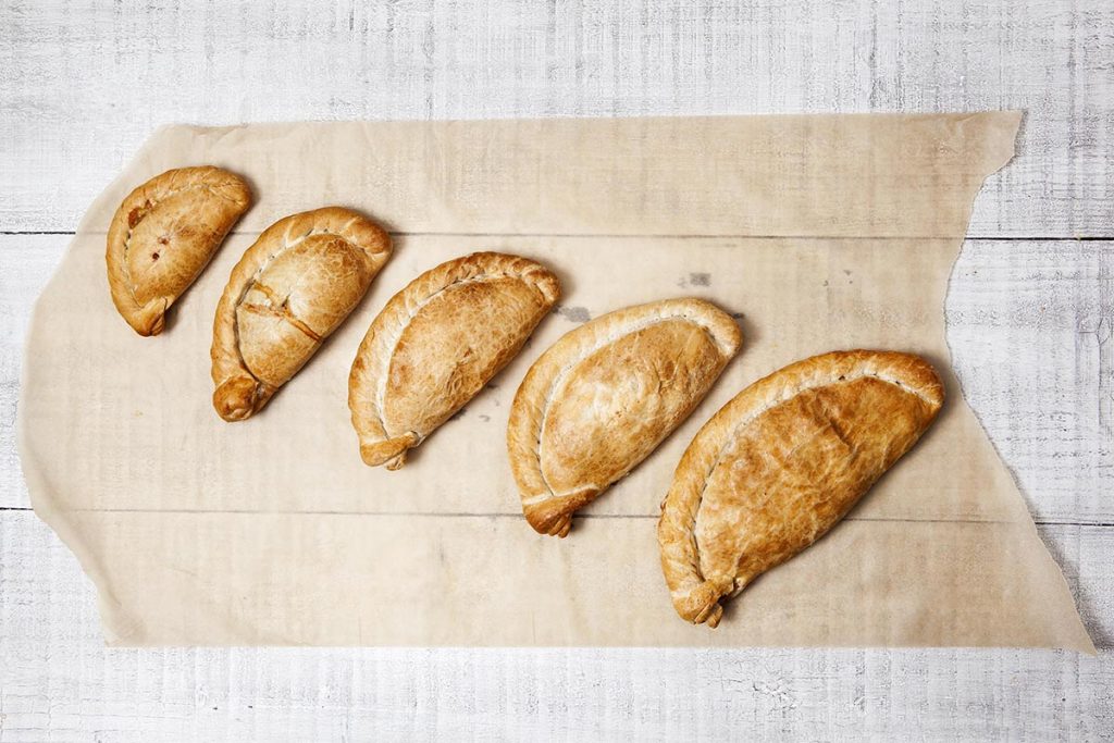 Food photography for Crantock Bakery pasties in Cornwall