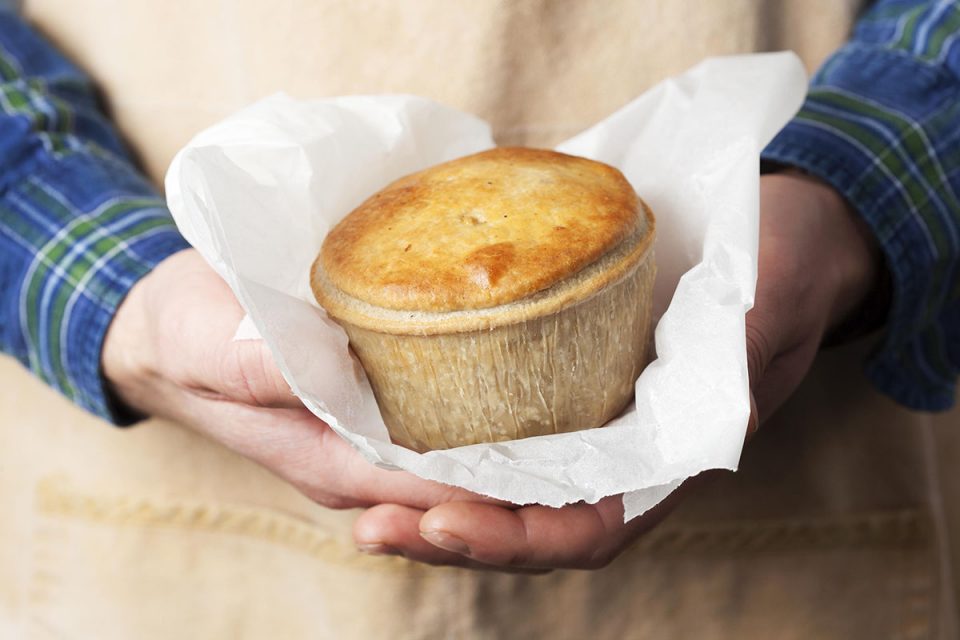Freshly baked pies and quiches available at Crantock Bakery in Cornwall