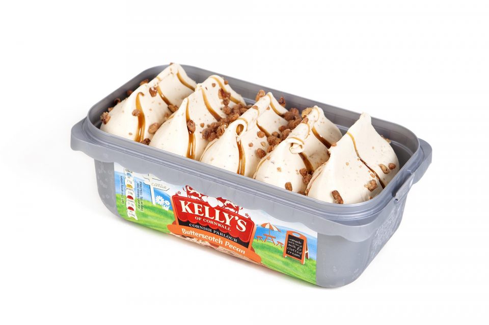 Kelly’s Icecream Butterscotch Pecan packshot