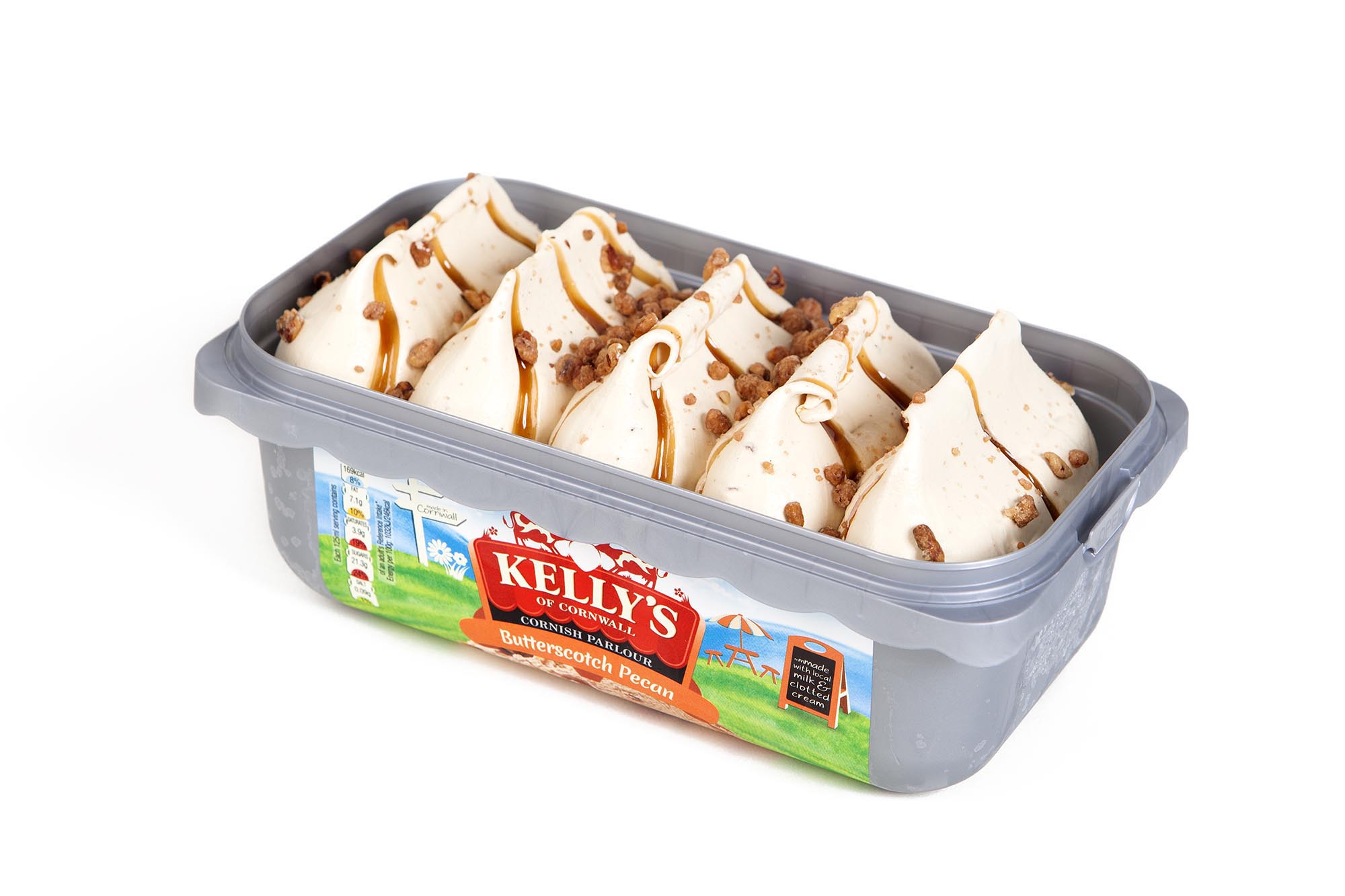Kelly’s Icecream Butterscotch Pecan packshot