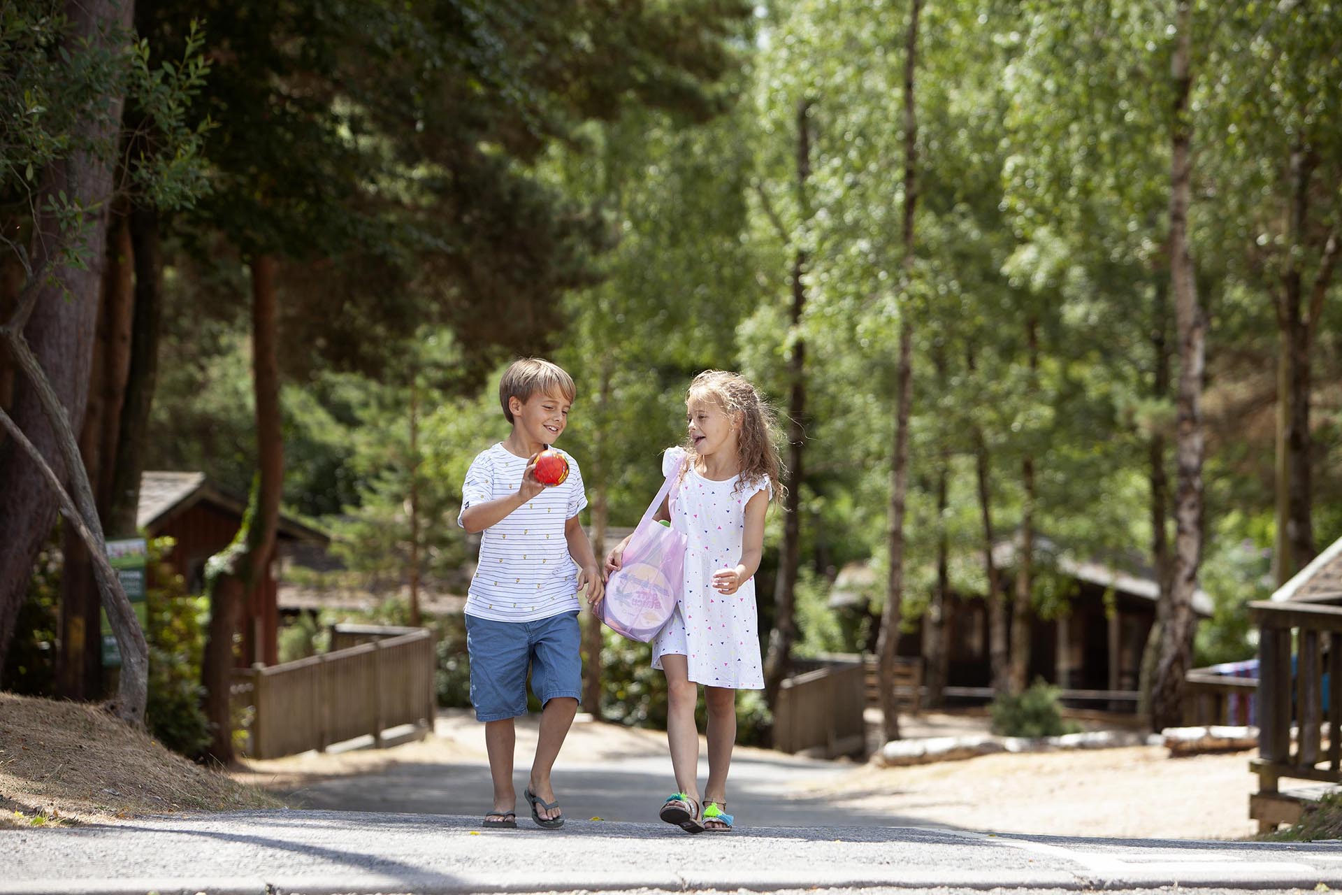 Siblings spending quality time together on holiday