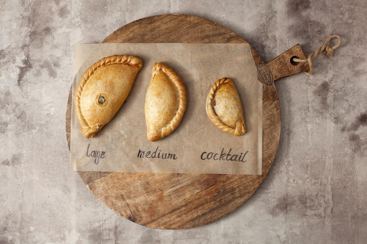 Different sized pasties