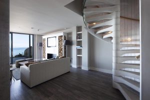 Carbis Bay beach villa No2 spiral staircase for Spiral UK.