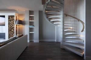 Carbis Bay beach villa No2 spiral staircase for Spiral UK.