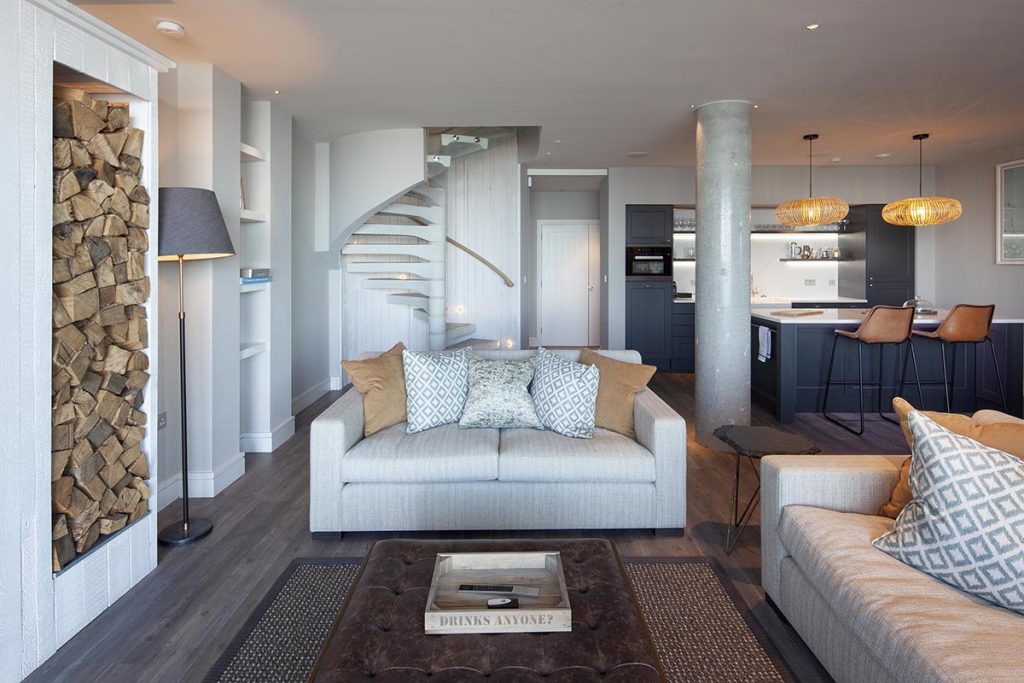 Carbis Bay beach villa No2 spiral staircase for Spiral UK.