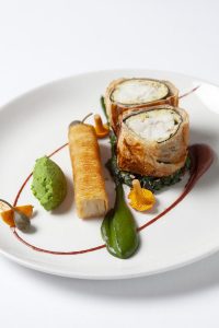 Staff (Jack Ashby-Wright & Lucy Varney) and food bedrooms at Talland Bay Hotel near Looe, Cornwall
