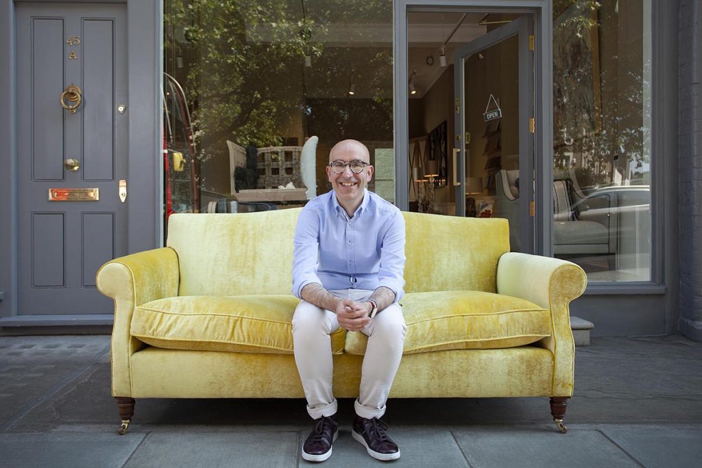 The Odd Chair Company Pinlico showroom London exterior and portraits of Mauritzio James Cook Victoria