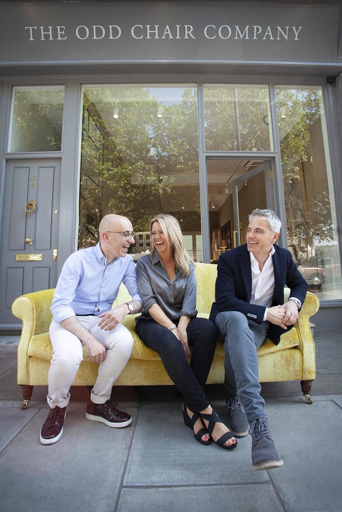 The Odd Chair Company Pinlico showroom London exterior and portraits of Mauritzio James Cook Victoria