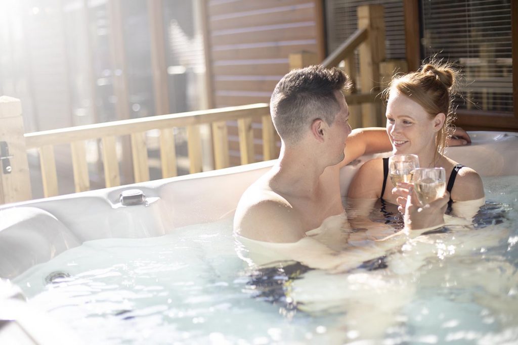 Couple in a hottub – Commercial Photography Cornwall